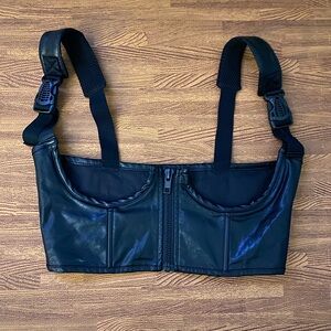 Black cropped under-bust corset